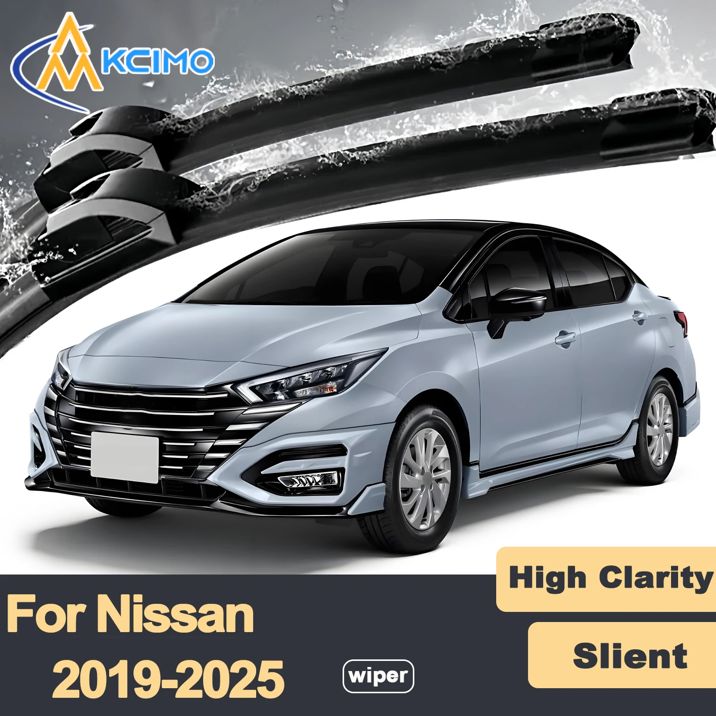 

Premium Rubber Durable Silent Windshield Wiper Blades 2pcs for Nissan Versa Sedan N18 2019-2025 Almera Front Wiper Blades Set