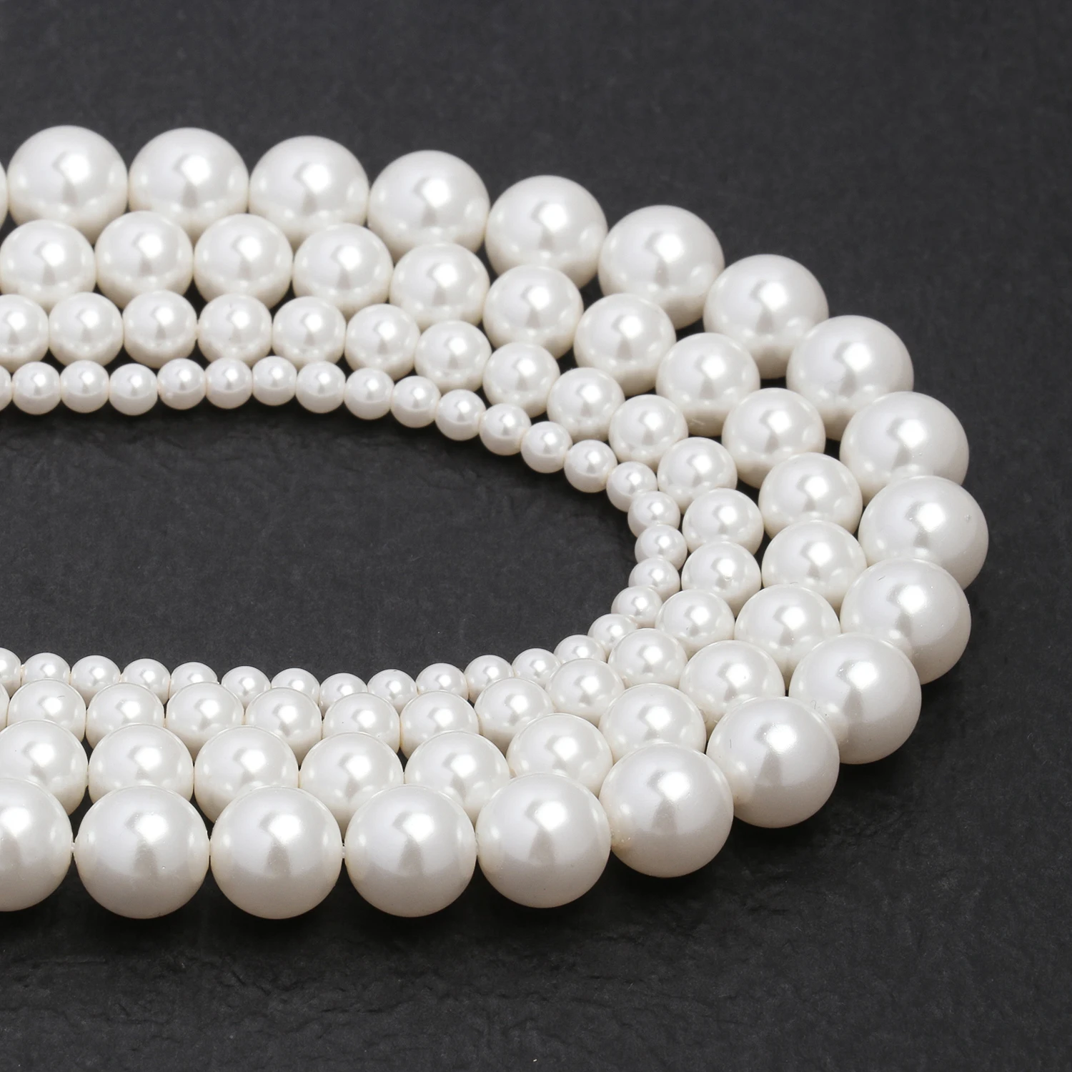 Wholesale 4-10mm White Imitation Pearls Beads Glass Round Loose Spacer For Diy Jewelry Making Smooth Round Beads Accessories15