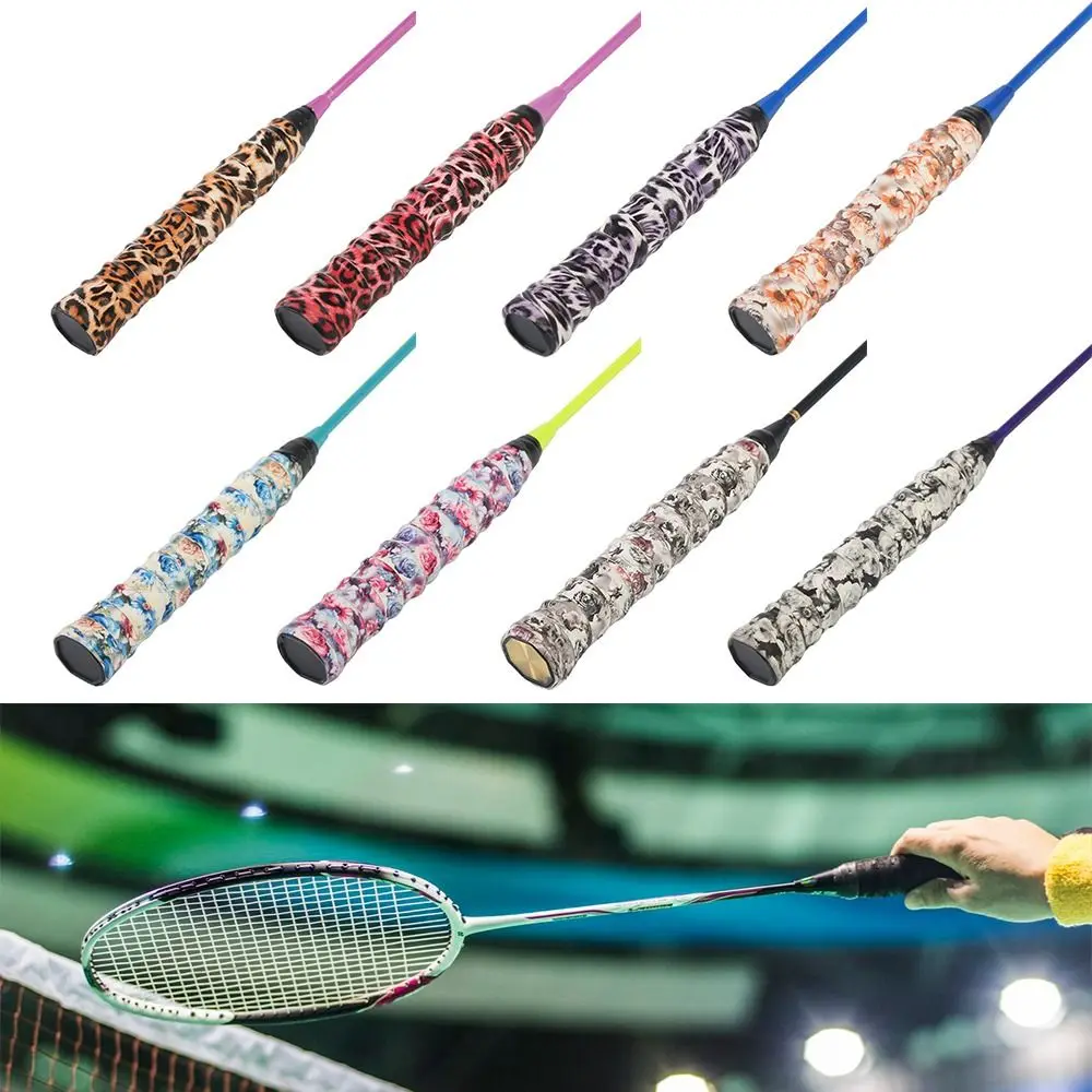 Multi-color Badminton Racket Overgrips Flower Printing Self-adhesive Racquet Sweatband Shock Absorption Leopard Print Over Grips