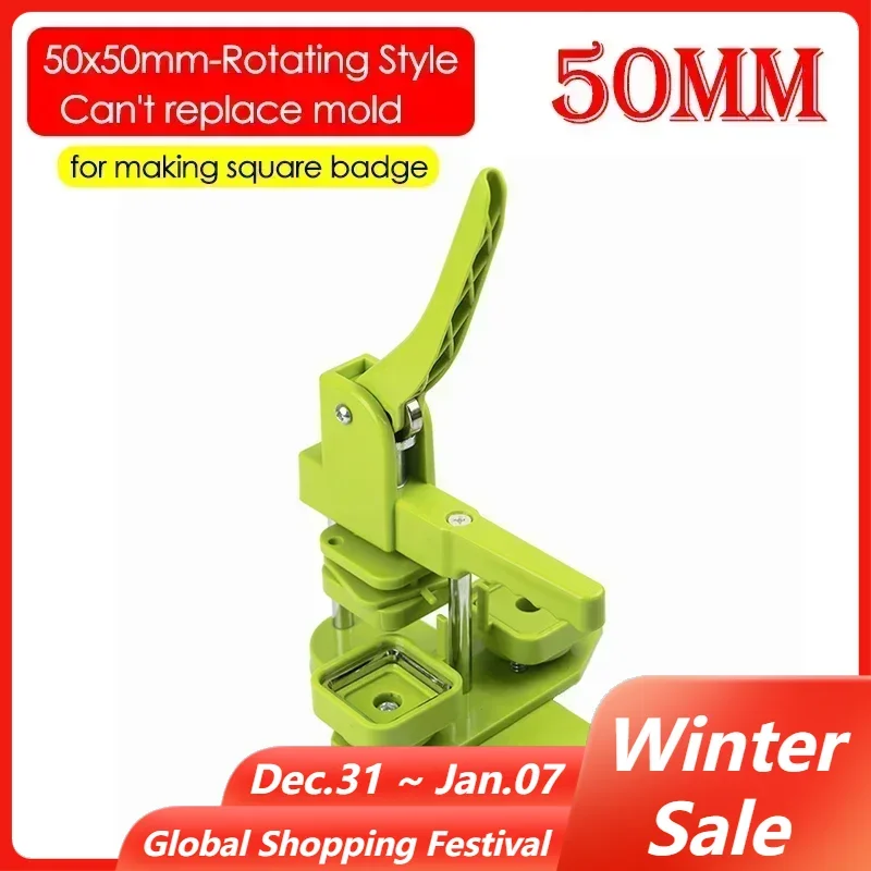 Square Refrigerator Badge Button Maker 50x50mm Hand Press Machine for DIY Making Pins Buttons/Refrigerator Magnets Badge