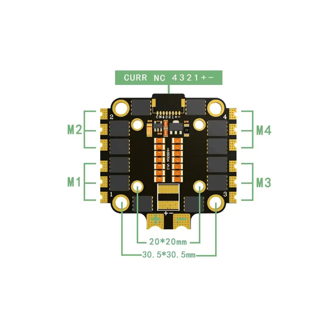 HAKRC BLS 45A 4-in-1 governor 2-6S 20*20mm /30.5*30.5mm double hole distance FPV drone racing