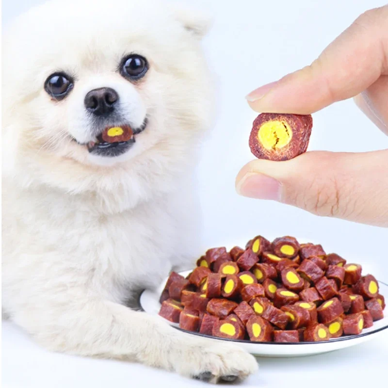 110g Pet Dog Snacks Beef Sandwich Egg Yolk Chewy Teething Snacks Delicious Nutritional Training Reward Pet Food Dog Food