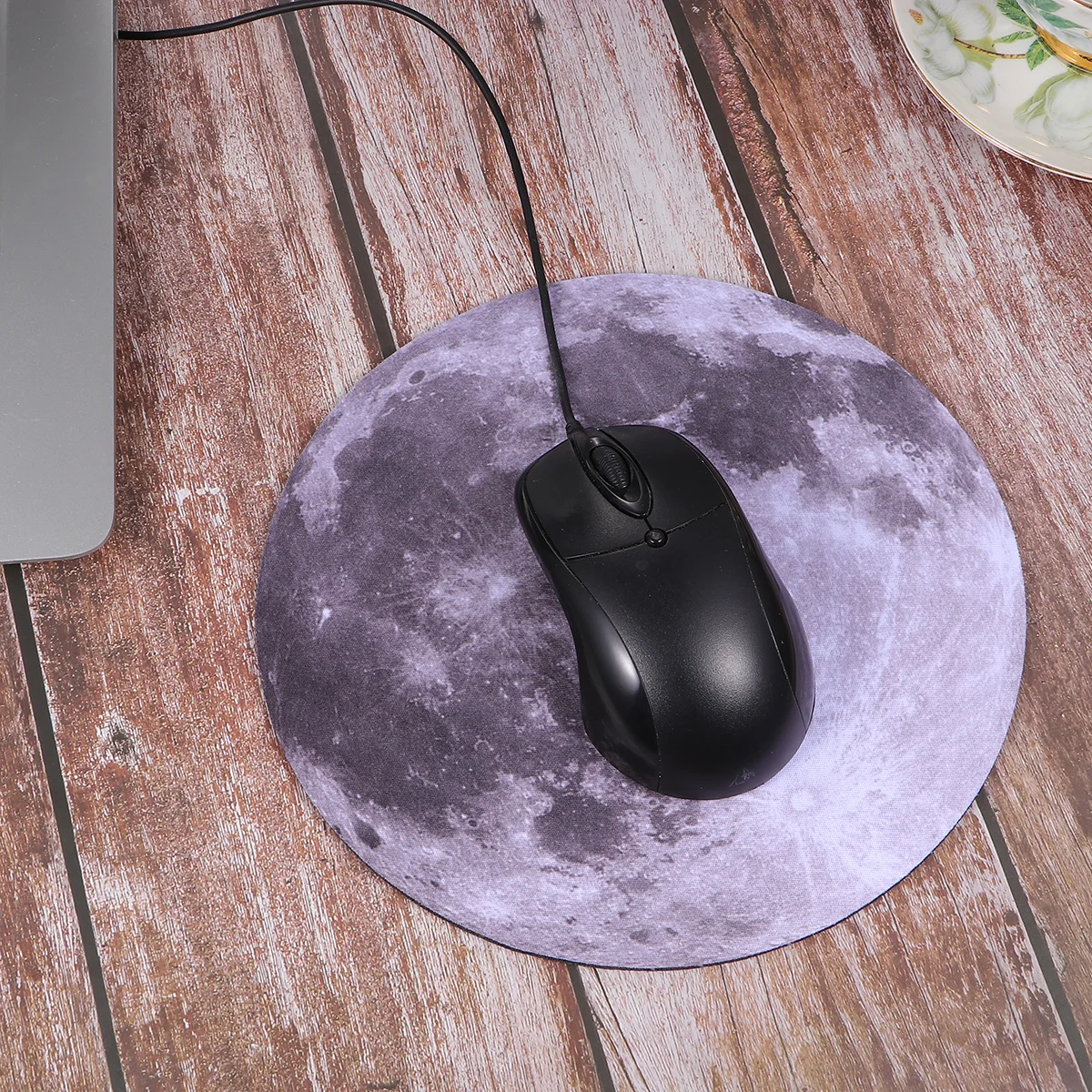 Alfombrilla de ratón de goma redonda con diseño de planeta, reposamuñecas, superficie cómoda antideslizante, Protector de alfombrilla de ratón antideslizante para juegos en casa y oficina