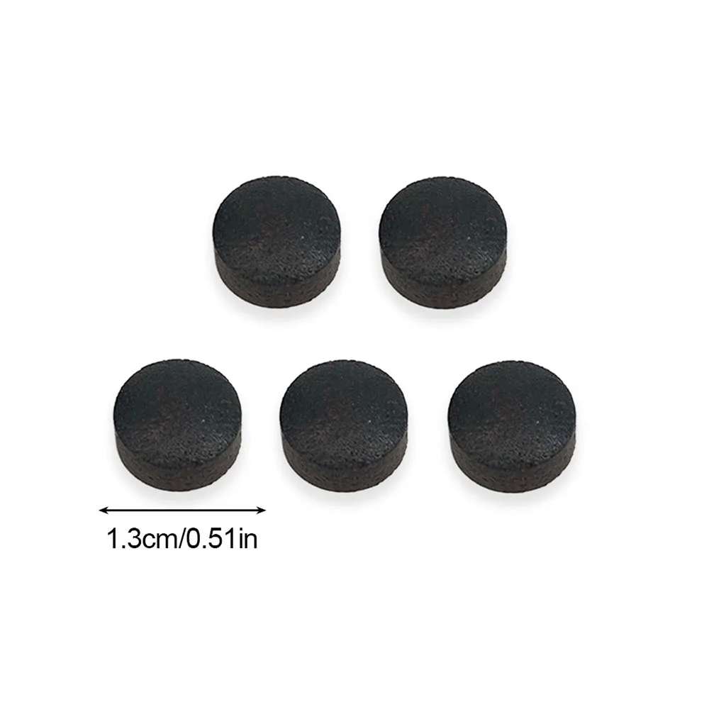 5Pcs 13MM Professional Cue Tips Billiards Room High-elastic Wearproof Black Cattlehide Pool Cue Tip Snooker Billiard Accessories