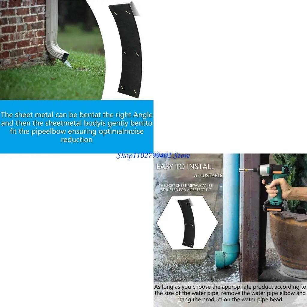 547F Rain Gutter Downspout Silencers Set of 2 Portable Noise Reduction Solution Easy Installion Designs Daily Casual Use