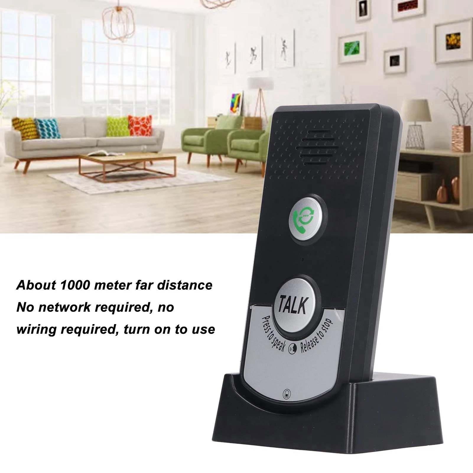 Wireless Voice Intercom Humanized Wireless Intercom Unit Long Range Power Saving Light Indication 2 Way Call for Home