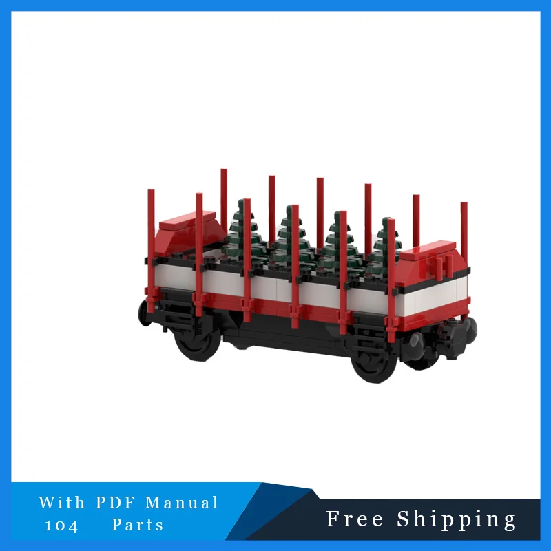 

104 Parts Creative Holiday Train Tree Car Model Technology MOC Building Block Bricks DIY Educational Toy Birthday Christmas Gift