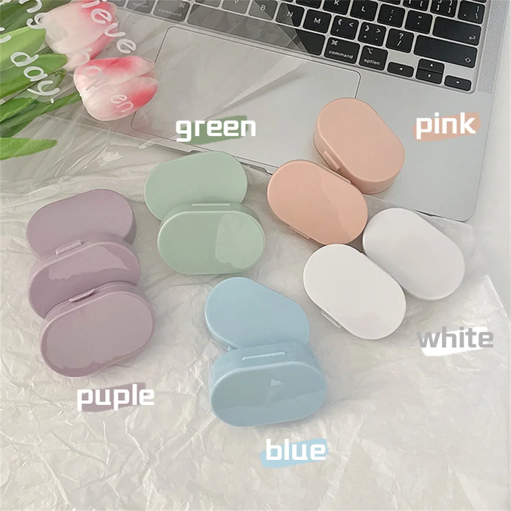 Lady Holder Storage Eye Care Container With Mirror Lenses Box Smooth Candy Color Portable Mini Contact Lens Case For Travel