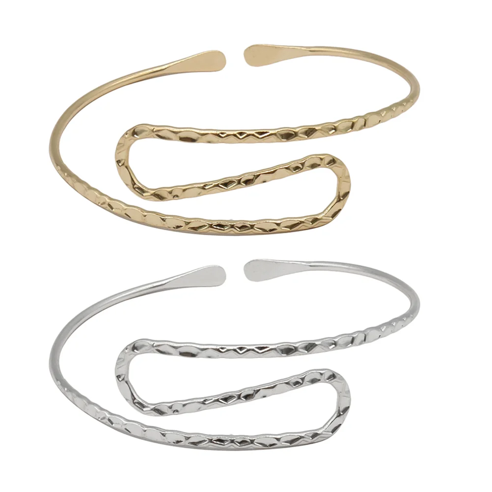 

2 Pcs Ladies Gifts Armband Upper Cuff Jewelry Body Adjustable Open Bracelet Bangle Miss