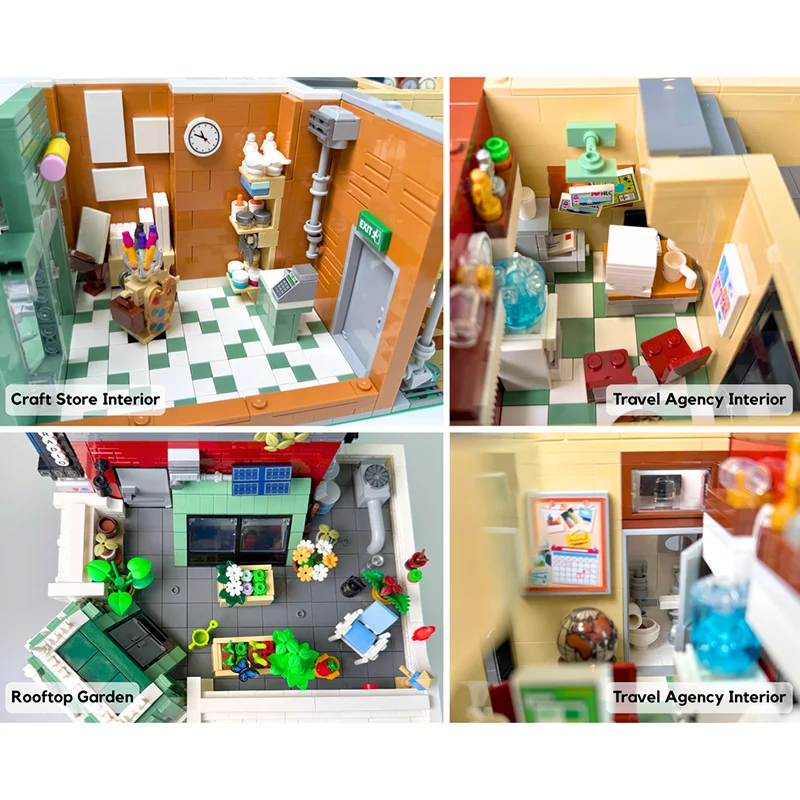 مدينة عرض الشارع نموذج Moc قوالب بناء وحدات ساعة متجر ركن نموذج التكنولوجيا وحدات كتل عيد الميلاد مجموعة لتقوم بها بنفسك لعبة الهدايا #3