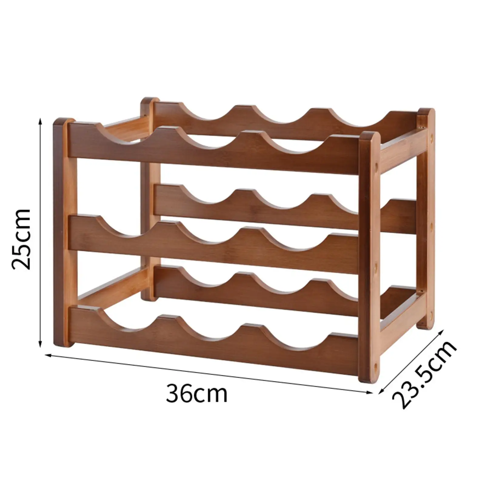 Wood Wine Rack Storage Organizer Decorative Wine Bottle Shelf Red Wine Display for Cabinet Countertop Bar Kitchen Tabletop