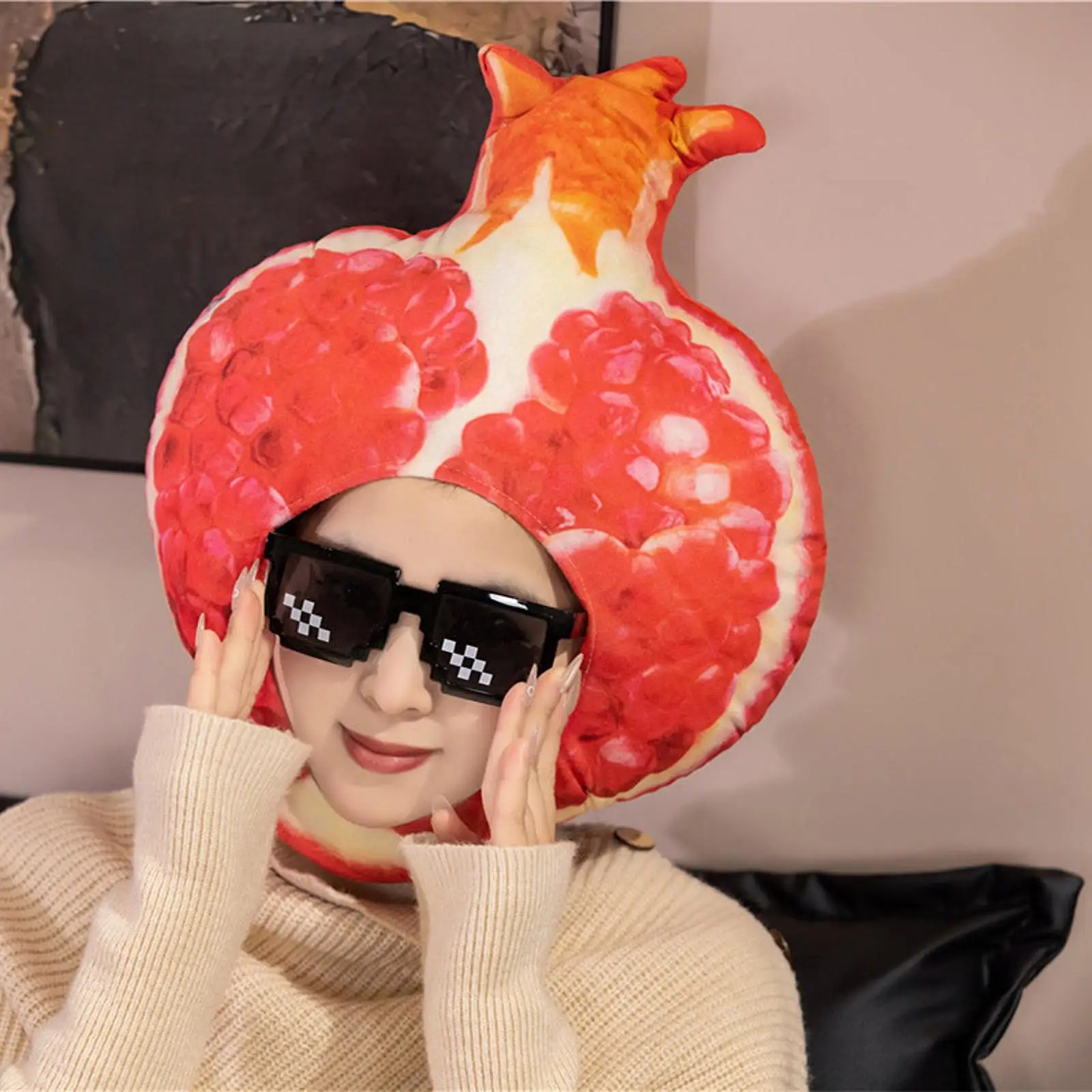 

Cute Pomegranate Hat Photo Prop Fruit Headdress for Masquerade Cosplay Party