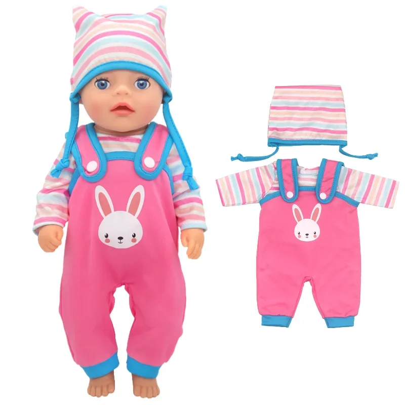 14 Inch Baby Doll Pink Dress 36cm Girl Doll Clothes Outfit Rompers Toys Clothing