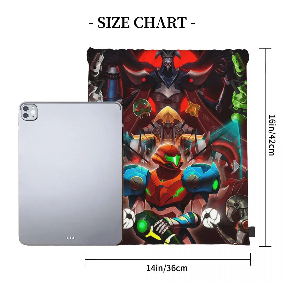 Metroid Dread Metroid Samus Aran Backpacks Multi-function Portable Drawstring Bags Storage Bag Book Bags For Travel School