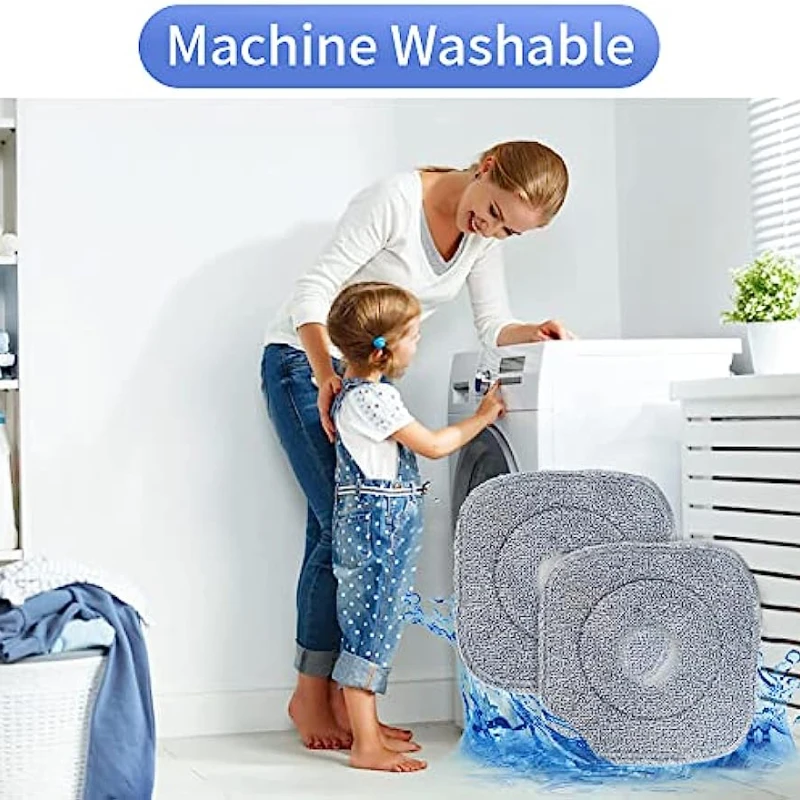 360° Rotating Square Spin Mop and Bucket Set with Dirty and Clean Water System Self Wringing Mop-Head Multifunctional mopa Tools