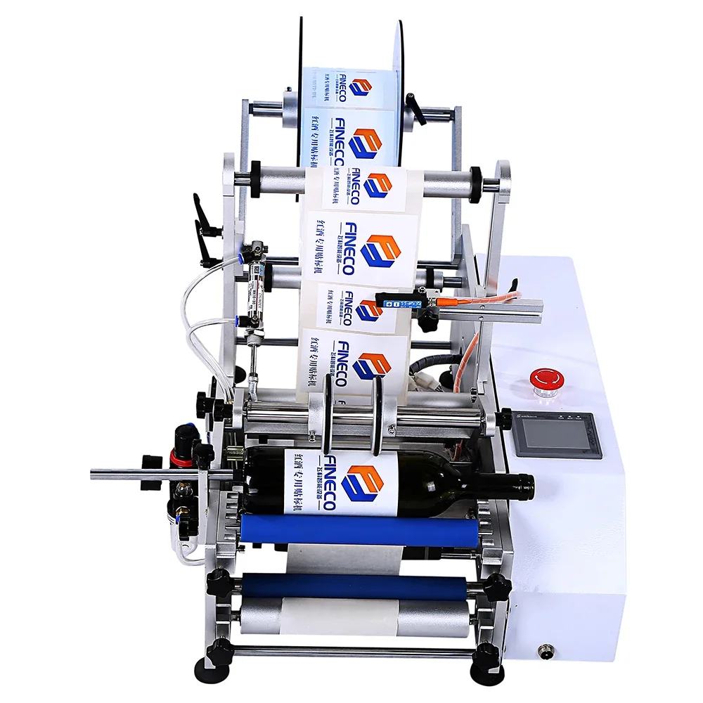 Portable semi automatic labeling machine round Bottle plastic water bottle jar label applicator machine  with date printer