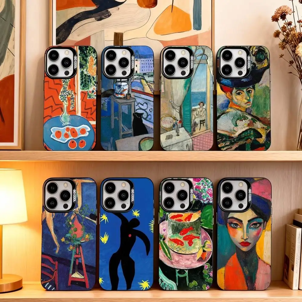 

H-Henri M-Matisse Art PaI Phone Case For iPhone17,16,15,14,13,12,11 Plus,Pro Max Black Candy silver phone case