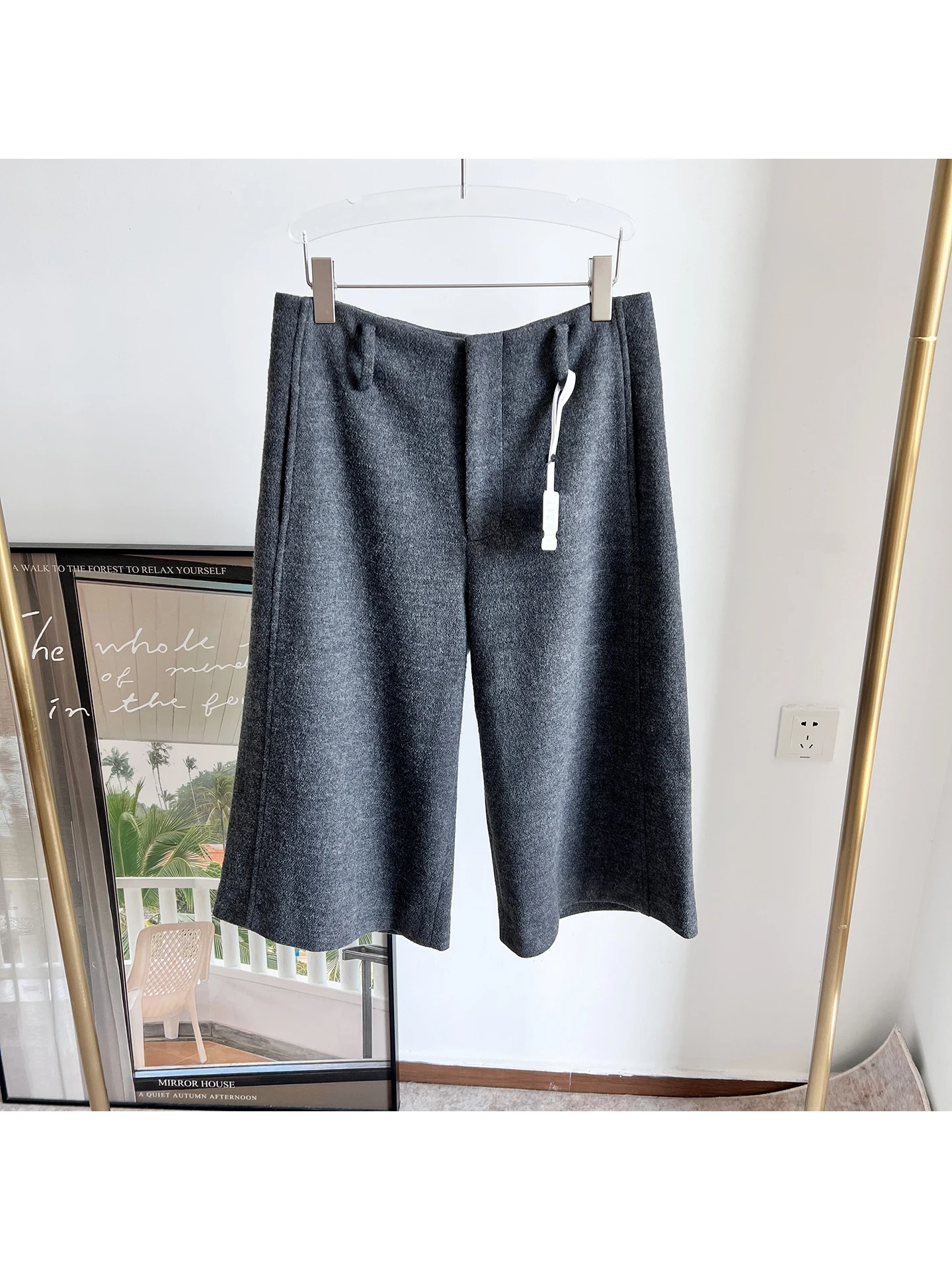 

High Waist Woolen Straight Leg Casual Pants Women's Loose Commute Sle Autumn Winter Faion Ele Slimming Trousers