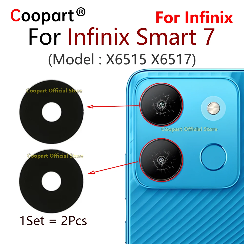 

Стеклянная линза задней камеры Coopart для Infinix Smart 7 X6515 X6517, замена с клейкой наклейкой