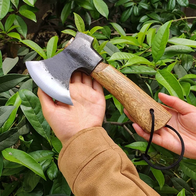

Manganese Steel Forged Mini Whirlwind Axe Outdoor Camping Home Woodchopping Small Hand Axe Defensive Hammer Axe