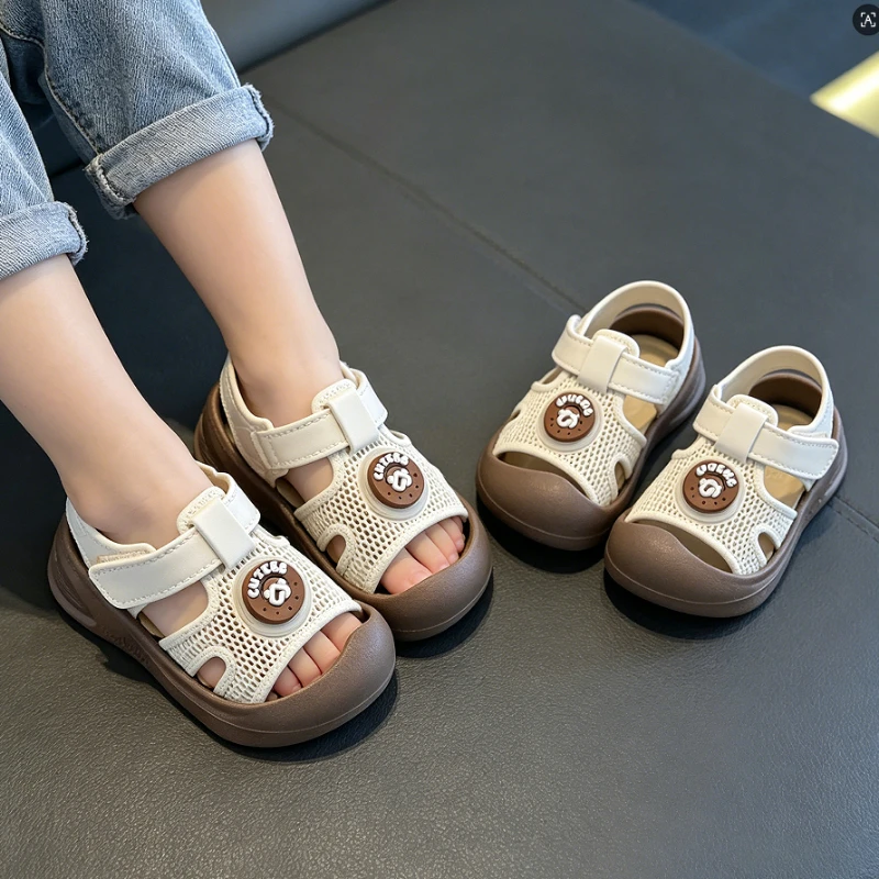 

Toddler Closed-Toe Breathable Sandals, Non-slip Soft Sole Baby First Walker Shoes for Infant Boys Girls Summer