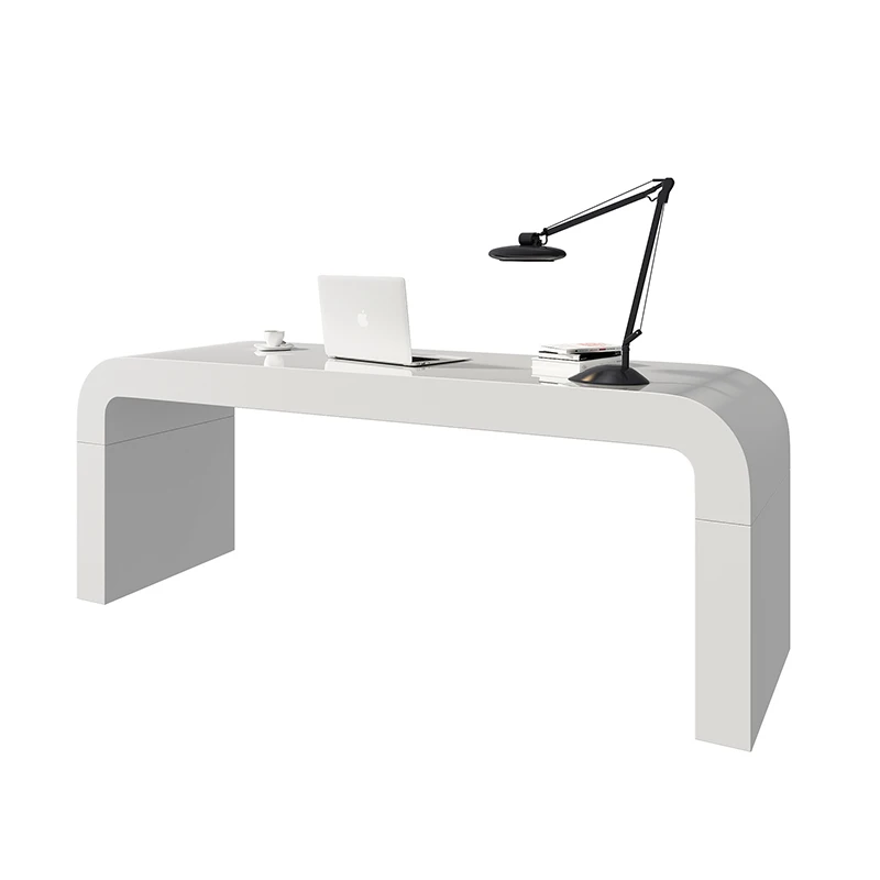 &Modern All-in-one Integrated White Painted Office Desk for Office Building
