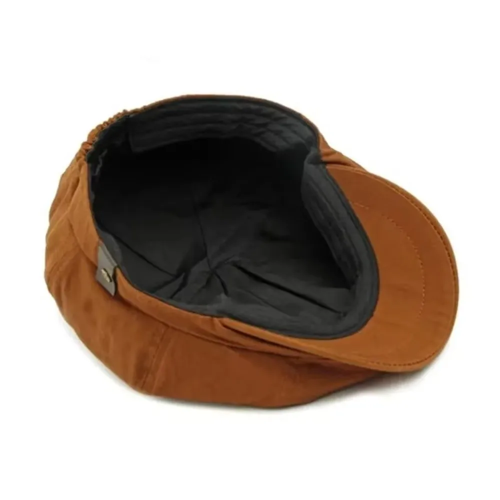 Street Style Vintage Beret Hat Cotton Adjustable Octagonal Hat Solid Color Breathable Golf Scally Hat Unisex