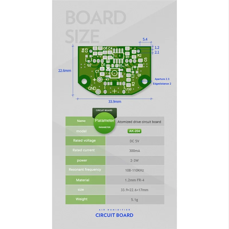 Dual Spray Atomization Module USB Humidifier Driving Circuit Board Atomization Experimental Equipment DIY Incubation