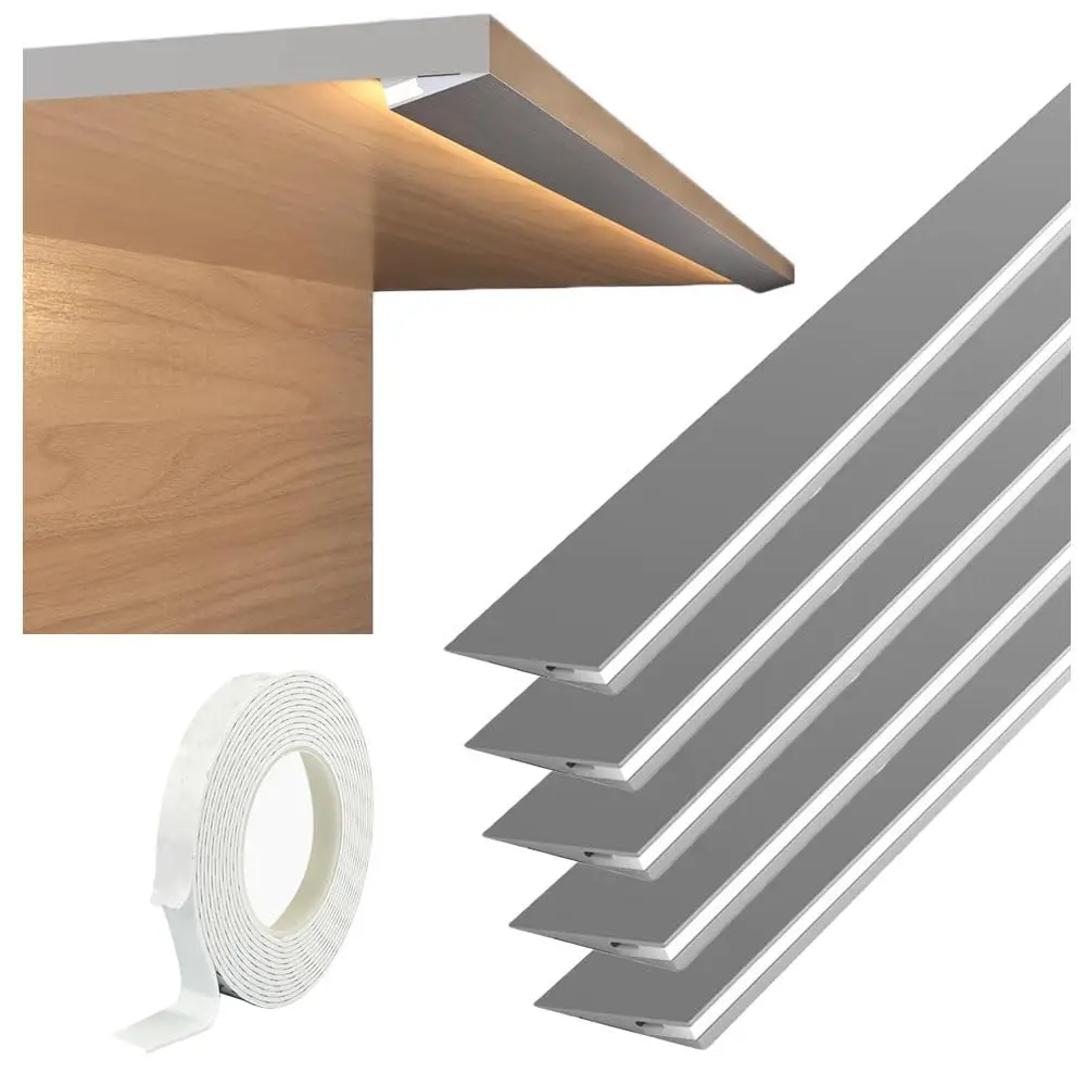 

5 Pa Led Aluminum Channel Profile Under Cabinet, Self Adhesive Ultra Thin Invisible Lights Profile For Wardrobe Collection