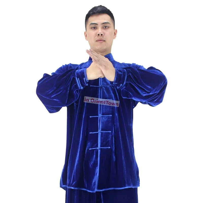 Winter cashmere velvet Kungfu Clothing Kung Fu Uniform Martial Arts Tai Chi Suits Stage Performance Costume Kung Fu warm Clothes
