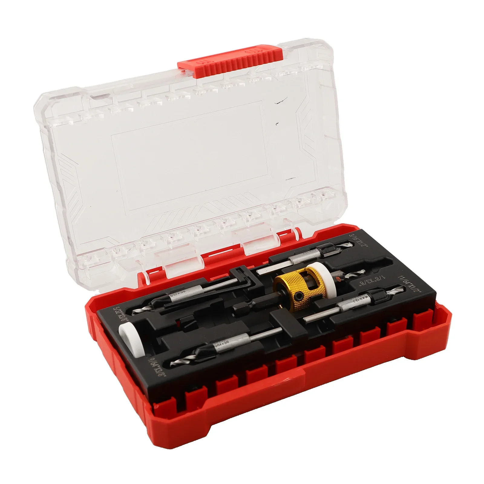 For Plastic Boards 5-Piece Drill Set Adjustable Depth Stop DIY Projects Compact Design Free-Spin Collar MDF And Plywood