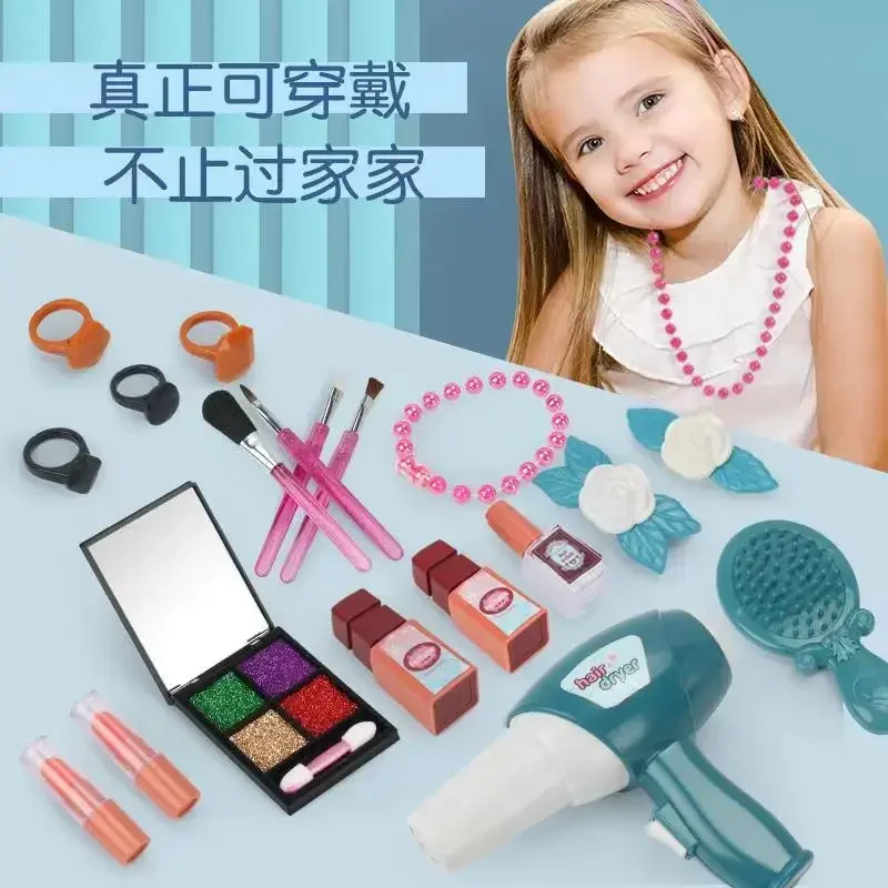 Ensembles de coiffeuse pour filles, jeu de maquillage Disney Frozen, princesse Elsa, Anna, cosmétiques pour enfants, rouge à lèvres, anneau, parfum, coiffeuse, cadeau