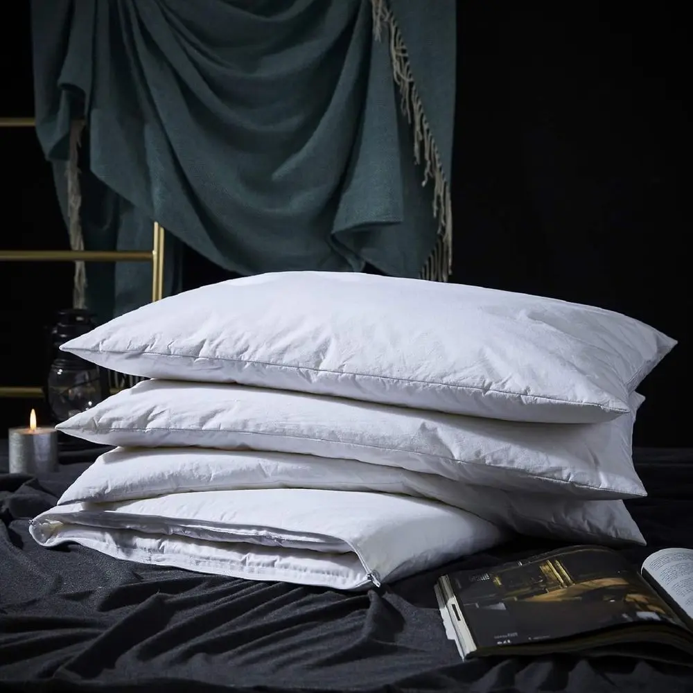 

Adjustable Layer Goose eather Pillow,Assembled Bed Pillow, Sot Cotton Cover,Good or Side and Back Stoh Sleeper, Stand/Queen Size