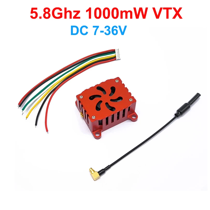 Long Range 5.8Ghz 1600mW VTX with Fan 0/200/500/800/1600mW 1.6W VTX Video Transmitter Cooling Fan with CNC shell For RC FPV Dron