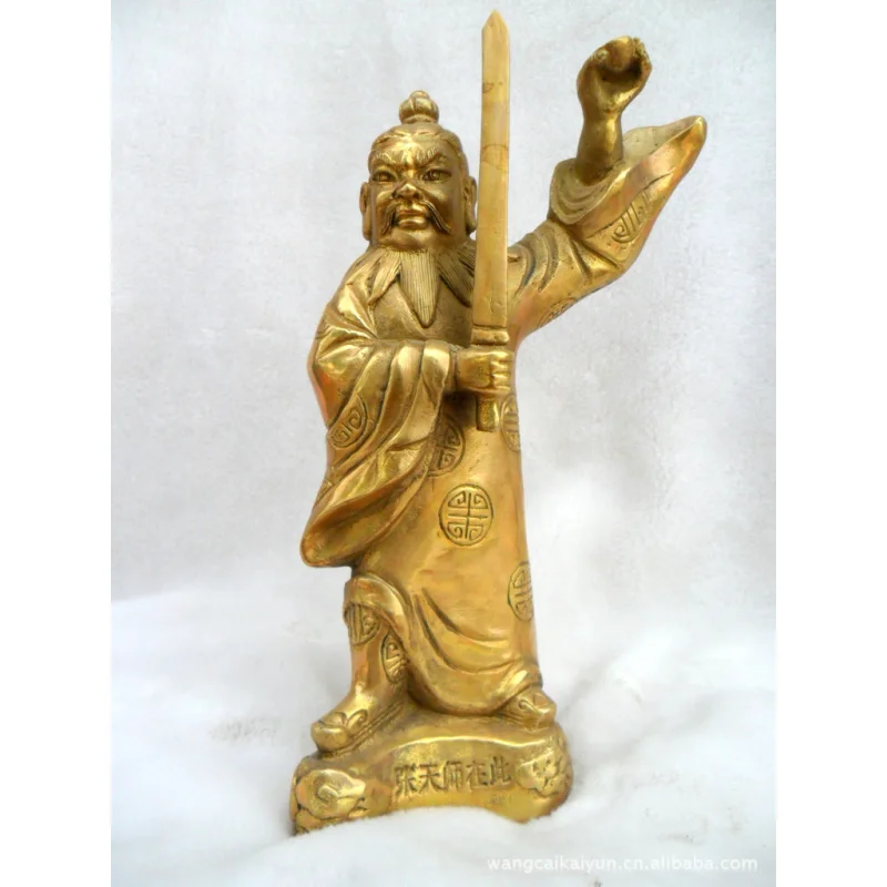 

Большая статуя Чжан Тяньши из чистой меди, бронзовая статуя Чжан Даолина для украшения дома и офиса