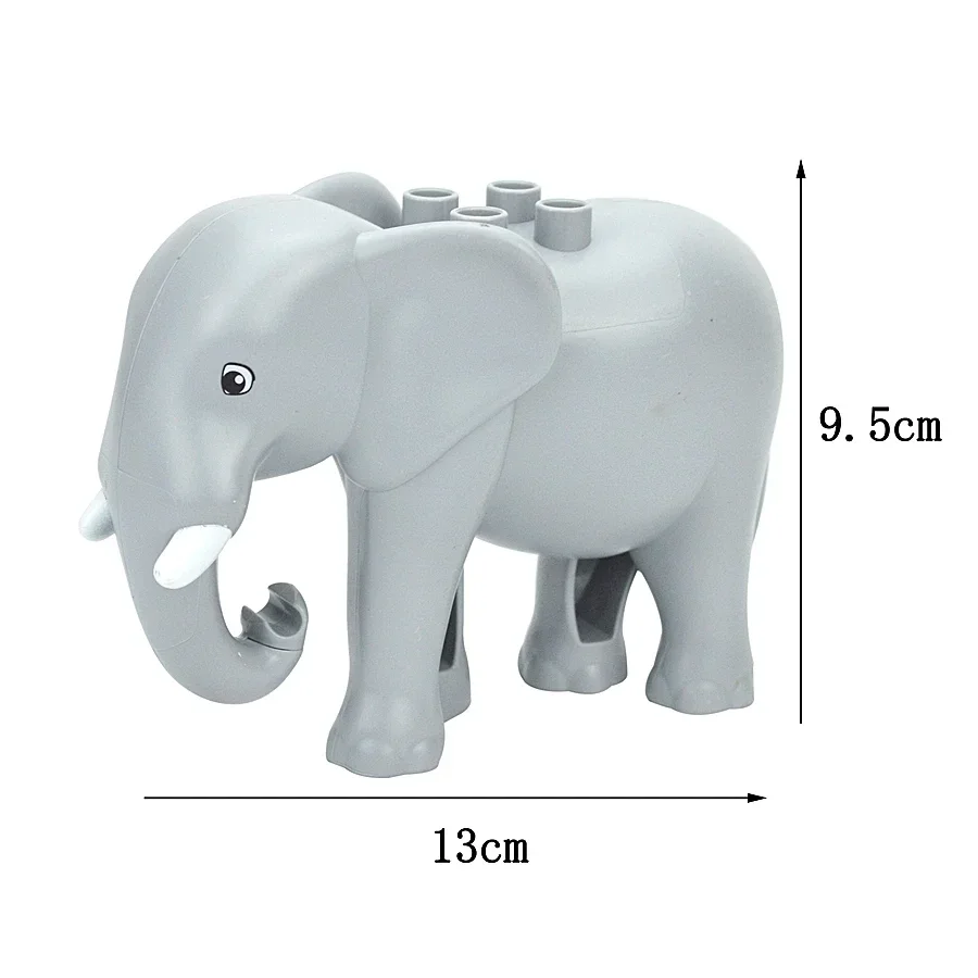 MOC Animali di Grandi Dimensioni Particelle Grande Creativo Building Block Elefante Leone Cane Gufo Squalo Coniglio Orso Fattoria Zoo Mattoni