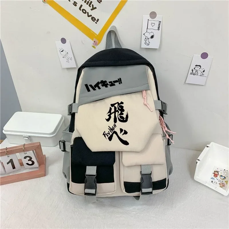 32×46×14cm Black Blue Green Red, Haikyuu, Anime, Student Kids Teens School Bags, Backpacks, Girls Boys