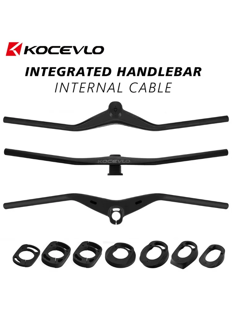 AliExpress kocevlo NEW Carbon MTB Bicycle Riser-12 degree One-shaped Integrated Handlebar With Stem Black Matte Carbon Mountain Bike Handlebar