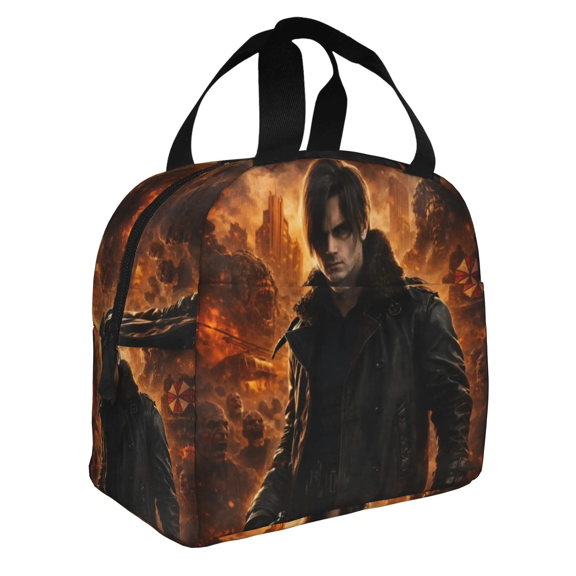 R-Residents Evils 9 Insulated Lunch Tote Bag Action Adventure Game Portable Cooler Thermal Food Lunch Box Outdoor Camping Travel