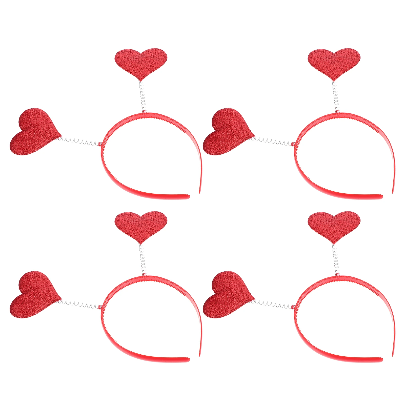 

4PCS Heart Headb Valentine Party Girl Hair Decoration Heart Shaped Headb Resin Plastic Lovely Hoops Accessories