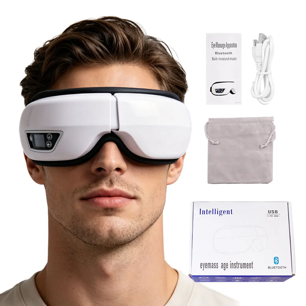 

Electric Eye MassagerAirbag Vibration Kneading Massage Stress Fatigue Relief Music Relax Foldable Eye Care Smart Glasses