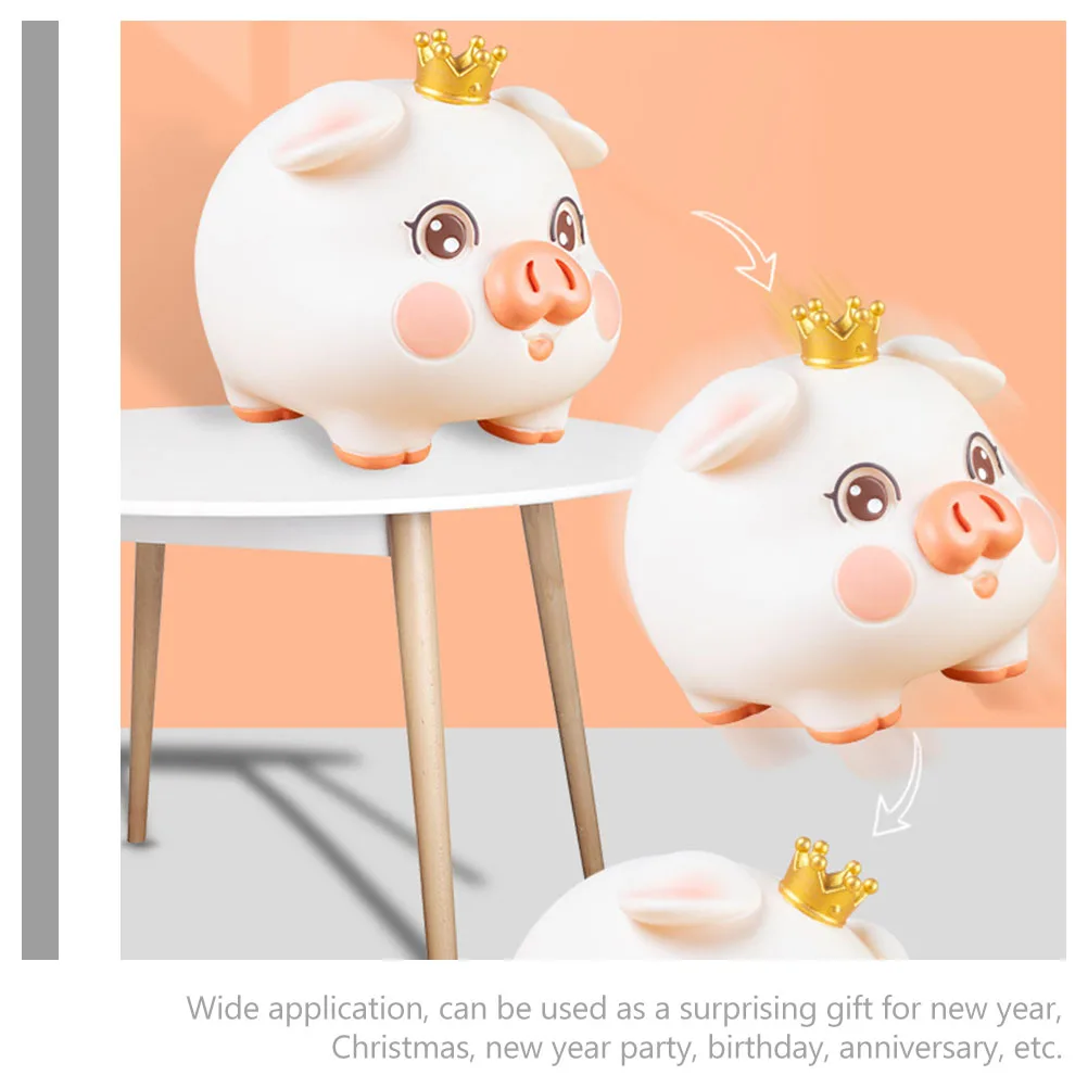 

Cute Vinyl Pig-Shaped Coin Storage Jar Decorative Saving Pot Girls Birthday Gift Creative Household Money Box Adorable