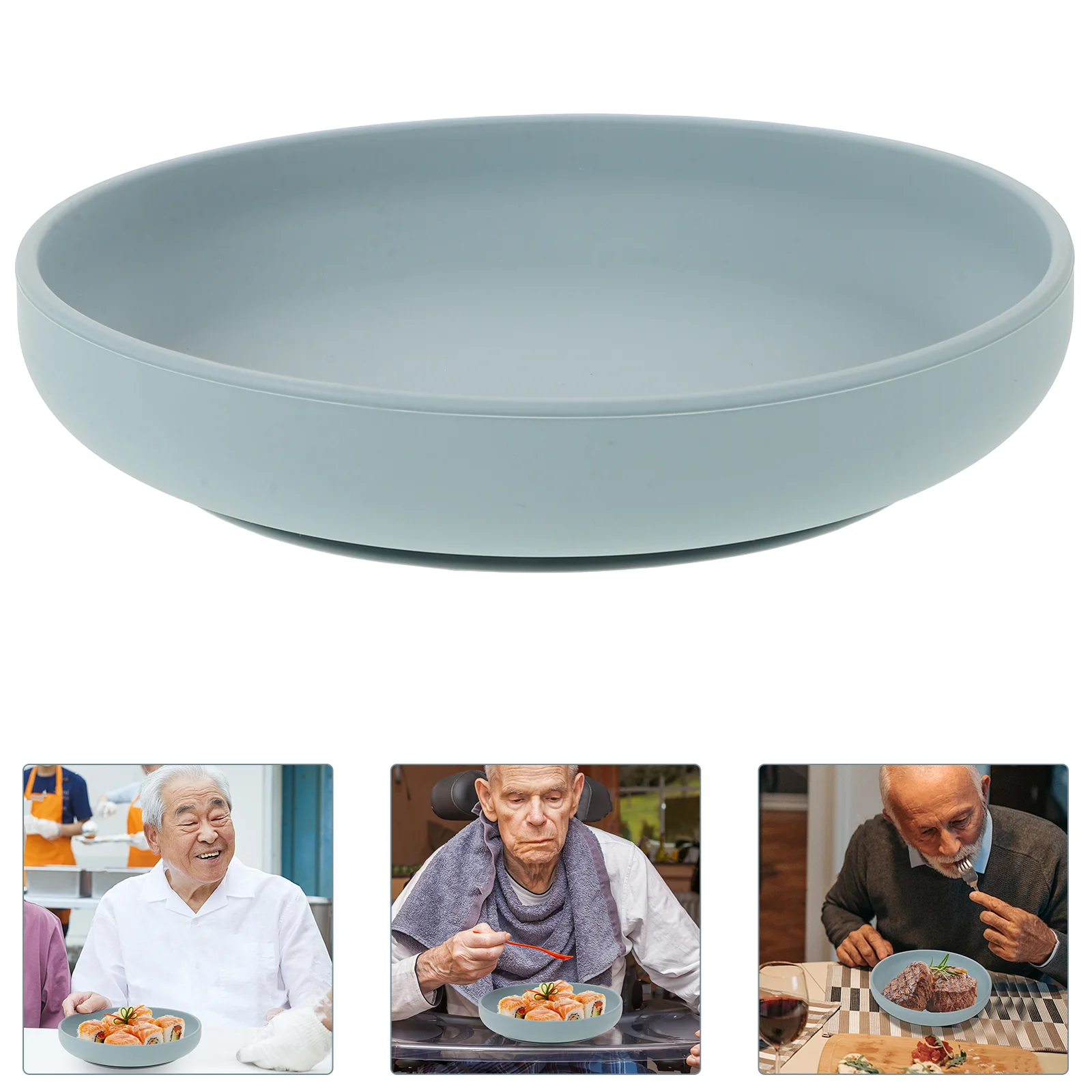 Spill-proof Dinner Plates Silicone Food Car Stickers Care Elderly Self-feeding Silica Gel Dining Suction Cups