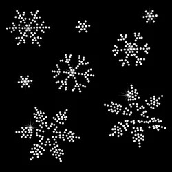 3 fogli modello fiocco di neve ferro su decalcomanie di strass di cristallo 8 pezzi strass trasferimenti patch Hot Melt Sparkle decalcomanie