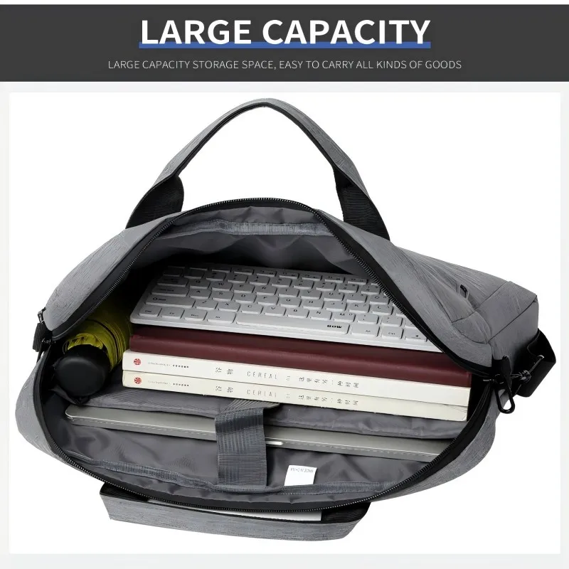 حقيبة كمبيوتر محمول أنيقة بمقابض مزدوجة - تصميم بسيط، أشرطة كتف قابلة للتعديل، مثالية للمدرسة والتنقل اليومي والمكتب