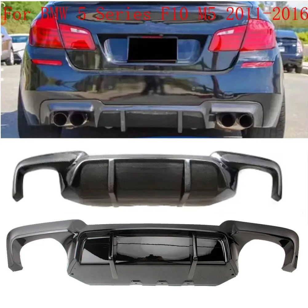 Amortecedor traseiro do carro lábio para bmw série 5 f10 m-sport 2011-2016 m5 estilo modificado peças spoiler divisor difusor corpo kits tuning