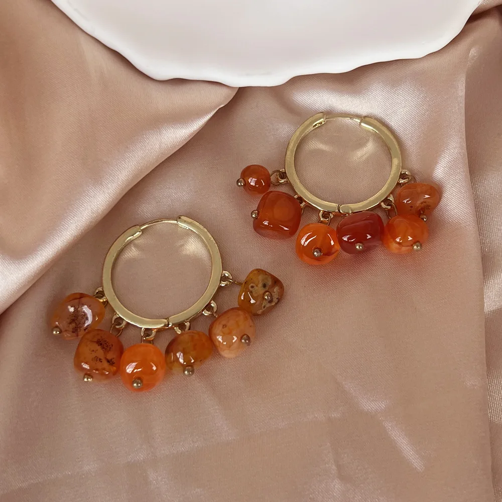 2024 Design Amber Beeswax Round Beaded High Quality Premium Earrings Earrings Niche