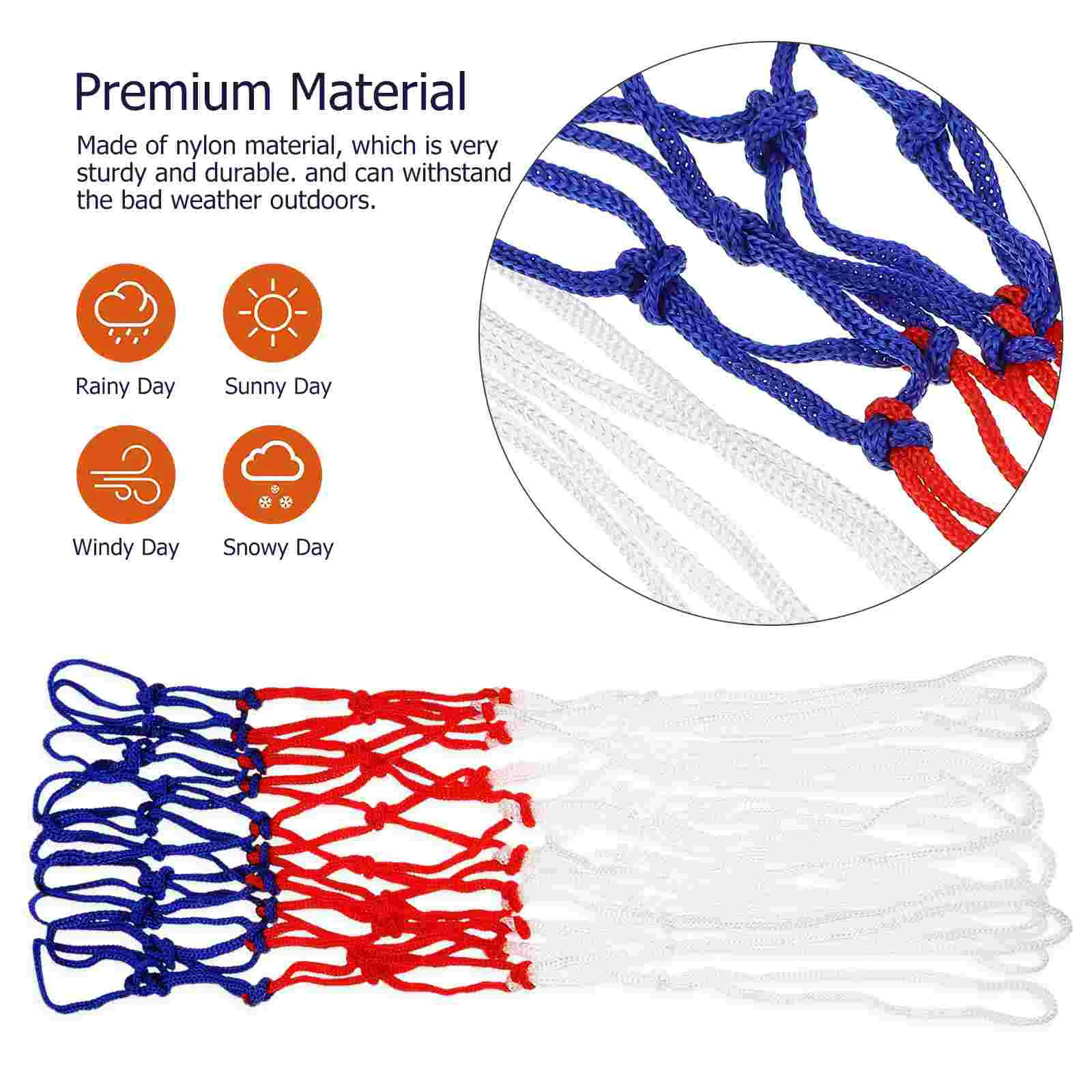 2-teiliges Basketball-Netz-Set aus gewebtem Nylon für den Außenbereich, drinnen, langlebige Reifen, Ersatzzubehör, Übungstrainingszubehör, Schussring