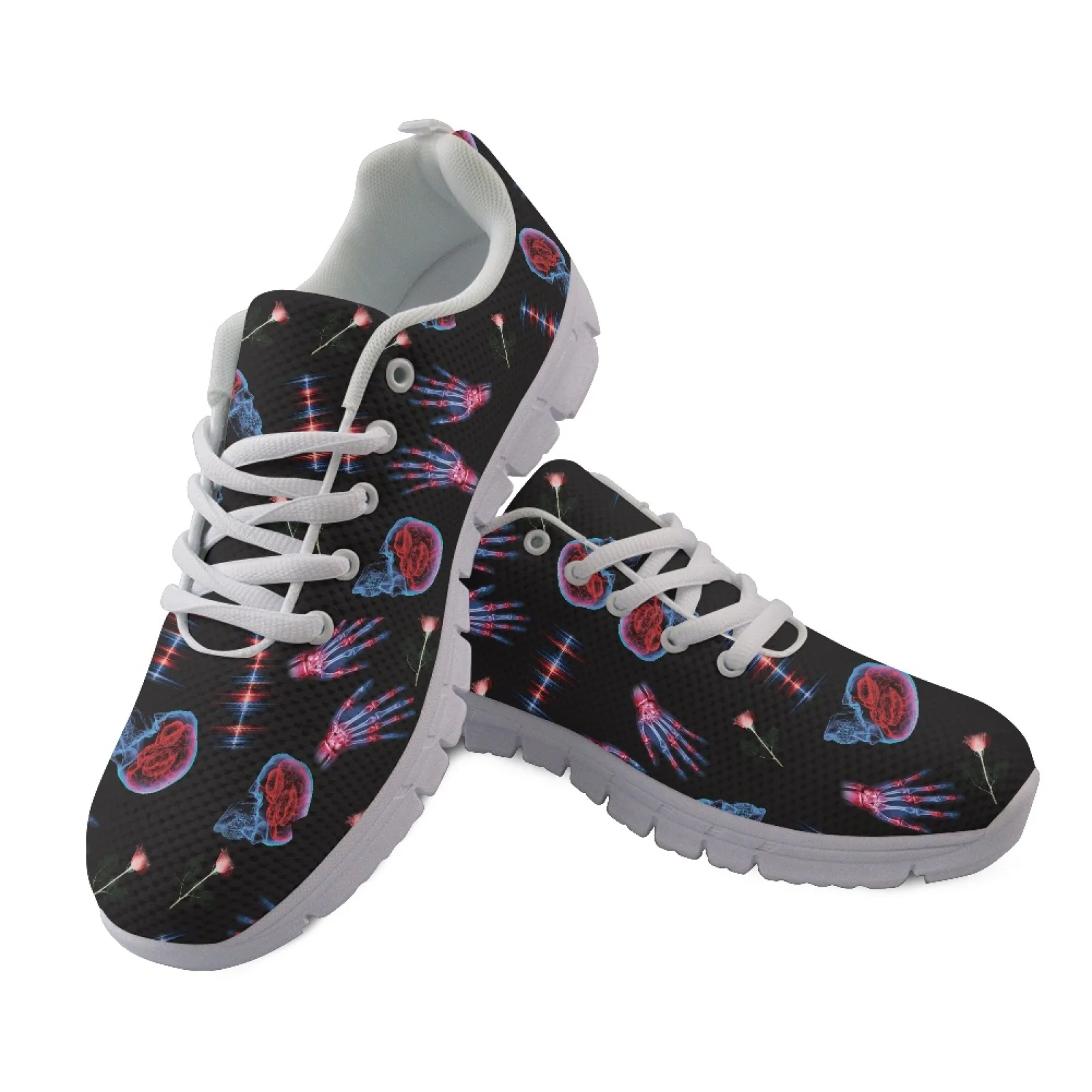 Coloranimal X-ray Skeleton Walking Sneakers, Mesh and EVA Sole Breathable Athletic Sport Shoes for Men Running Training