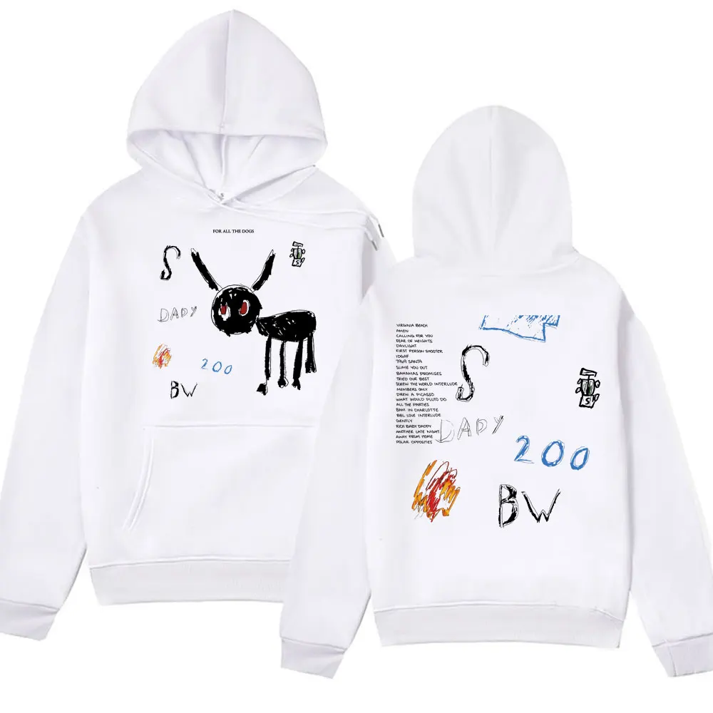 Rapper Drake Concert 2023 Hoodie for All The Dogs Funny Men and Women Hooded Sweatshirt 90s Vintage Pullover Hoodies Streetwear